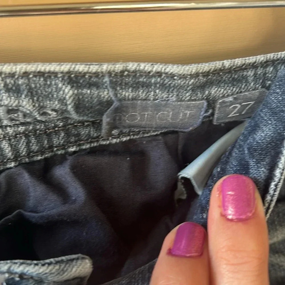 Grace in LA 27 Distressed Bootcut Jeans with Embellished Back Pockets Light Wash - Picture 4 of 12